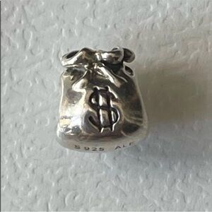 Authentic Pandora Silver Money Bag Wealth Sack Good fortune Charm